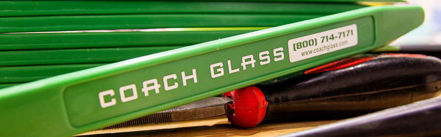 Coach Glass logo on tool for removing windshields and side glass